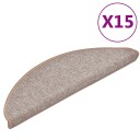 vidaXL Trappematter lys brun 15 stk 56x17x3 cm