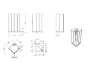 Dusjkabinett SOFIA rett pluss 90x90 90x90x210cm hvit/klar