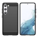 Hurtel Carbon Case-etui for Samsung Galaxy S23+ fleksibelt karbondeksel i silikon, Svart