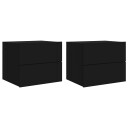  Vegghengte nattbord med LED-lys 2 stk svart 8721012253995