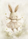 Bunny and Daisies Plakat Plakat / 30x40cm