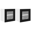  Kjøkkenskap 2 pcs Svart 40 x 31 x 40 cm Konstruert tre
