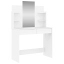  Sminkebord med speil hvit 96x39x142 cm 8721012134102