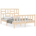 vidaXL Sengeramme med hodegavl 140x200 cm heltre