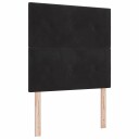  Sengegavl Med Knapper Tuftet Svart 100 cm Fløyel