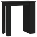 vidaXL Barbord med oppbevaringsstativ svart 102x50x103,5 cm sponplate
