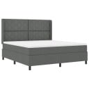  Box Spring Seng med Madrass og LED Mørkegrå 180x200 cm Stoff
