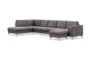 Ocean Lyx 6 seters Venstrevendt U formet Sofa med Divan og Sjeselong + Fotskammel i Manchester   Mørk grå