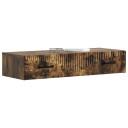 vidaXL Vegghengt Sidebord Røkt Eik 87,5 x 34,5 x 17 cm Konstruert tre