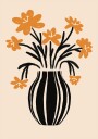 Posterbox Orange Vase Flowers Plakat Plakat / 40x50cm