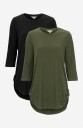 Jerseytunika med 3/4 erme 2-pack