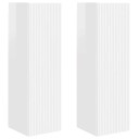  TV Veggskap 2 pcs Glanset Hvit 30 x 31 x 100 cm Konstruert tre