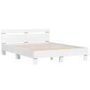 vidaXL Sengeramme med hodegavl hvit 140x190 cm konstruert tre 8721012246515