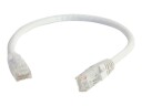 C2G Cat6 Booted Unshielded (UTP) Network Patch Cable - koblingskabel - 30 cm - hvit