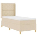  Box Spring Seng med Madrass og LED Krem 80x200 cm Stoff