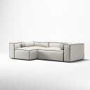 Decotique Grand Hue 3 Seter Sofa Divan Venstre Steam White / Mine Graphite
