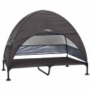 Vidaxl Hevet Hundeseng 127 X 81 X 108 cm Stoff Og Stål Brun