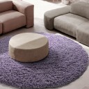 Rundt teppe   Combarro Solid Cotton Shaggy lys lilla Størrelse: Ø 200 cm