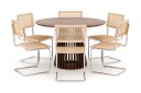 Scandinavian Choice Peyra Spisebord 120 cm Rundt med 6 stk Build Matstkolar Valnøtt