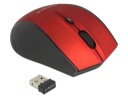 Delock - Mus - Ergonomisk - Høyrehendt - Optisk - 5 Knapper - Trådløs - 2.4 Ghz - Usb Trådløs Mottaker - Sort / Rød - Løsvekt