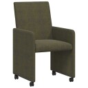  Spisebordsstoler med hjul 2 pcs Army grønn 57 x 66 x 94 cm