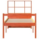  Seng med bokhylle uten madrass voksbrun 75x190 cm heltre 8721158608130