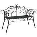 vidaXL Hagebenk 2  seter 131 x 47,5 x 90 cm Stål Svart