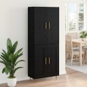 Høyskap Veggmontert Svart Eik 69,5 x 34 x 180 cm Konstruert tre