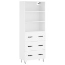 vidaXL Highboard hvit 69,5x34x180 cm konstruert tre 8720845927400