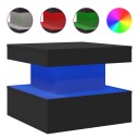  Salongbord med LED-lys svart 50x50x40 cm 8721012466104