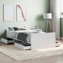 vidaXL Sengeramme med hode- og fotgavl hvit 100x200 cm 8721012157521