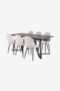 Venture Home   Spisegruppe Maggie med 6 spisestoler Penally   Svart