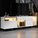 Denvar TV-benk 180x55x32 cm - hvit og gull
