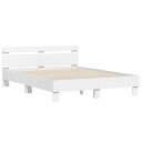 vidaXL Sengeramme med hodegavl hvit 150x200 cm konstruert tre 8721012246300