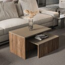 Vumira Sett med bord 2 deler 72 cm - taupe og eik