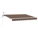  Uttrekkbar markise Gråbrun 500 × 300 cm Polyester
