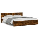 vidaXL Sengeramme med hodegavl røkt eik 160x200 cm 8721012246904