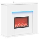 vidaXL Peis med LED stripe Hvit 63 x 20 x 54,5 cm Konstruert tre