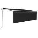 vidaXL Automatisk markise rullegardin vindsensor LED 4x3 m antrasitt