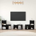  TV benk sett 6 pcs Svart Eik 37 x 35 x 72 cm Konstruert tre