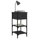 vidaXL Nattbord 2 stk svart 34x36x70 cm konstruert tre