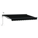  Elektrisk Utrekkbar Markise Svart og Anthracite 3,5 x 2,5 m