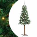  Slim juletre med 300 LED grønn 180 cm PVC og Massivt Furu tre