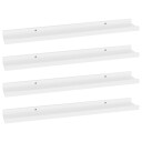 vidaXL Vegghyller 4 stk hvit 60x9x3 cm