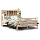  Seng med bokhylle uten madrass 140x200 cm heltre furu 8721158615831