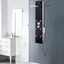 vidaXL Dusjpanel glass 25x44,6x130 cm svart