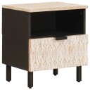 Nattbordskap 2 pcs Hvit 40 x 33 x 46 cm Massiv mango tre