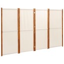 vidaXL Romdeler 4 paneler kremhvit 280x180 cm