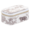 DARK Velvet Jewellery Box Micro Warm Taupe Savannah Pattern