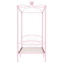 vidaXL Himmelsengeramme rosa metall 100x200 cm